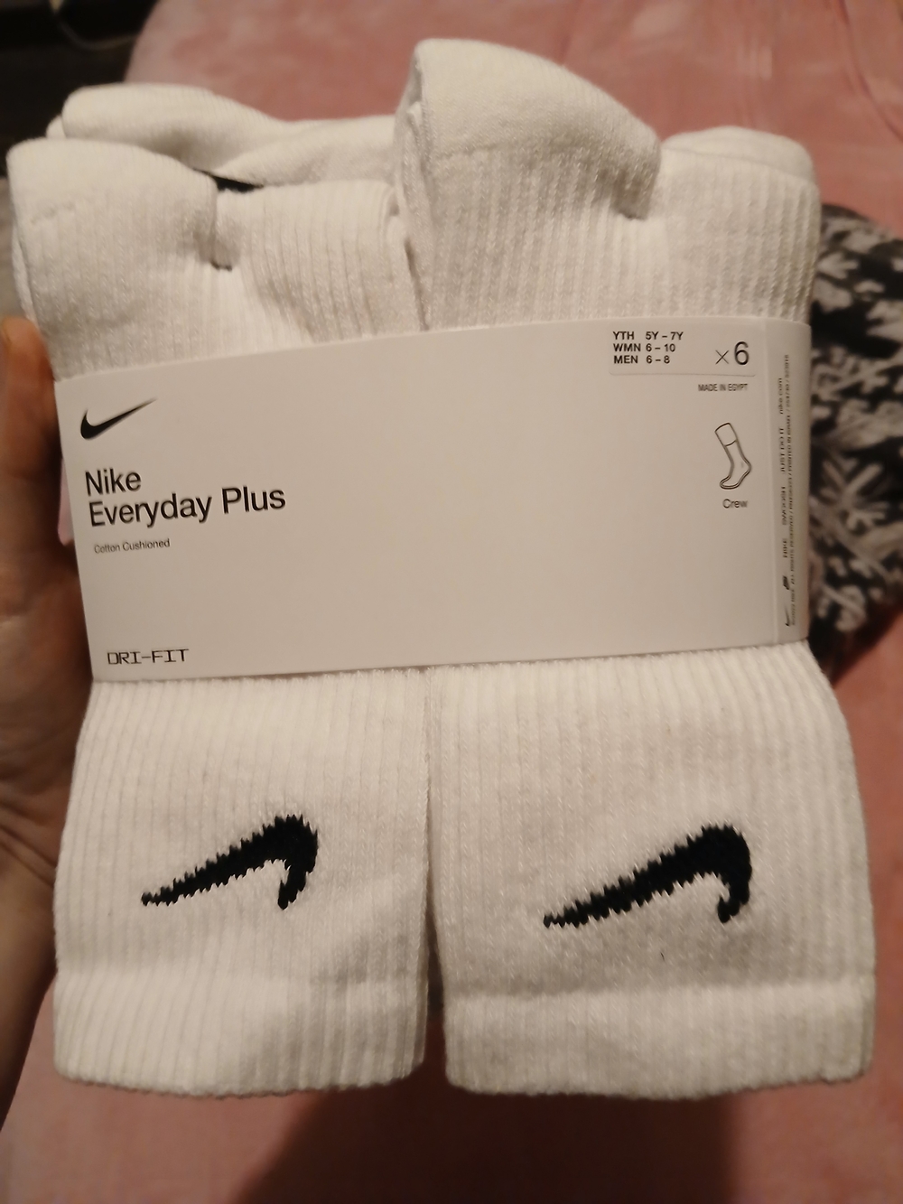 Nike Everyday Plus Cotton Cushioned Crew Socks - White (6 Pack)